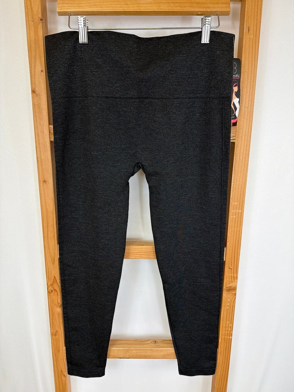 NWT Body Beautiful Grey High Waist Double Layer Shaping Leggings Size 2X/3X